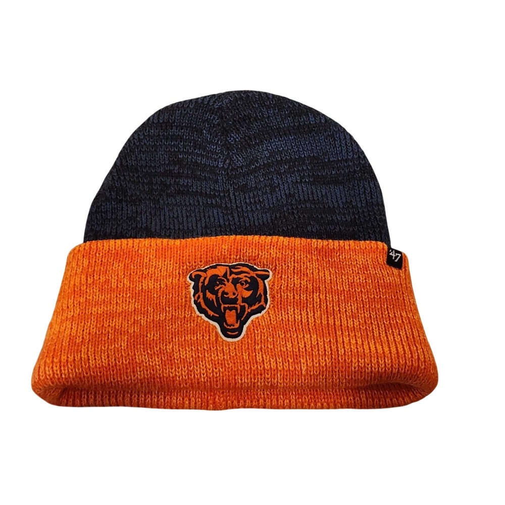 '47 Brand Chicago Bears Two Tone Brain Freeze NFL Cuff Adult Beanie Knit Hat NEW